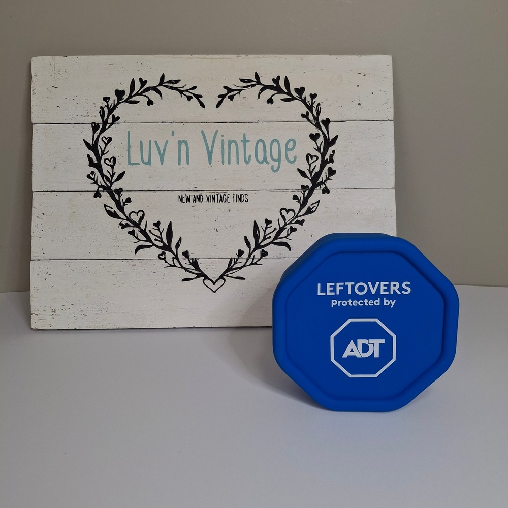ADT Leftovers Protected By‎ Novelty Food Storage Container Blue Octagon